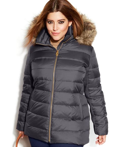 faux fur hooded jacket michael kors|michael kors hooded jacket.